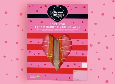 Delicious Dessert Company Valentine's eclair in packaging