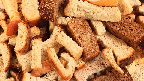 A close up of bread crusts