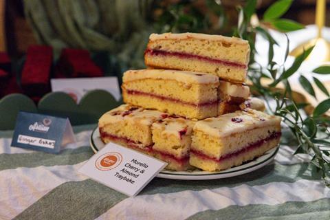 Morello Cherry & Almond Traybake made by Ginger Bakers