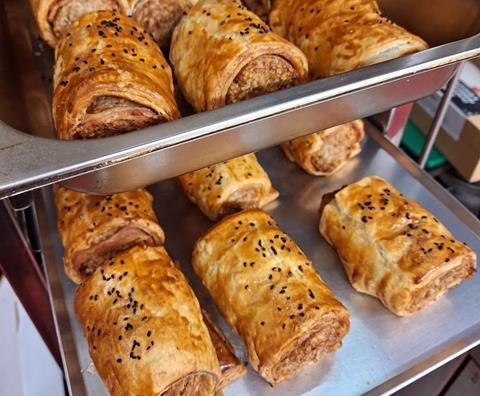 Giant sausage rolls by Stacks