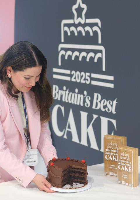 Abba Cakes - Alejandra with the award-winning The Chocolate Cake at the NEC Birmingham in April 1256x1800