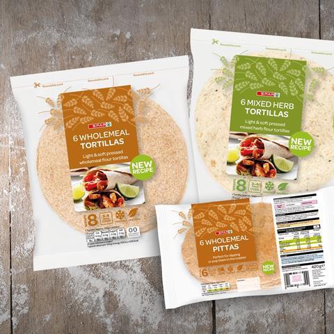 Spar tortillas and pittas