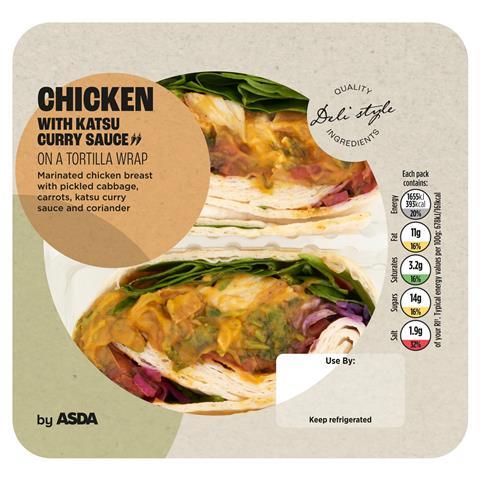 Asda Chicken Katsu Wrap in packaging