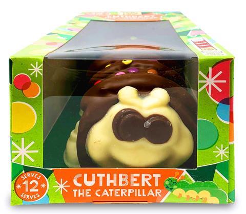 Cuthbert the Caterpillar in packaging
