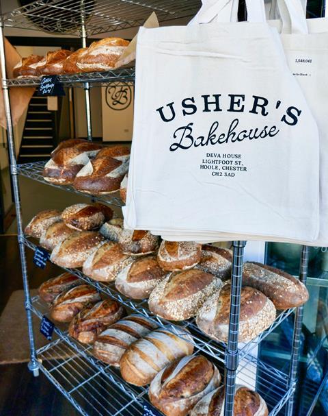 Usher's Bakehouse - tote bags and sourdough loaves  1200x1800
