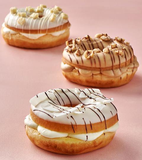 Doughnuts made using Dawn Foods' Coconut and Bueno Delicream fillings  1595x1800