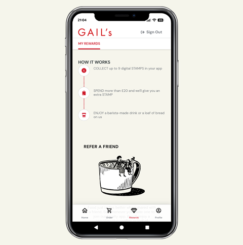 Gail's - Mobile app - 1391x1400