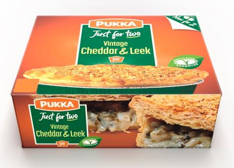 Pukka veggie cheese and leek pie