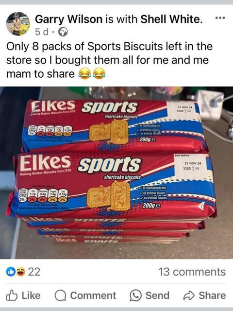Sports Biscuits by Elkes Biscuits - social media post