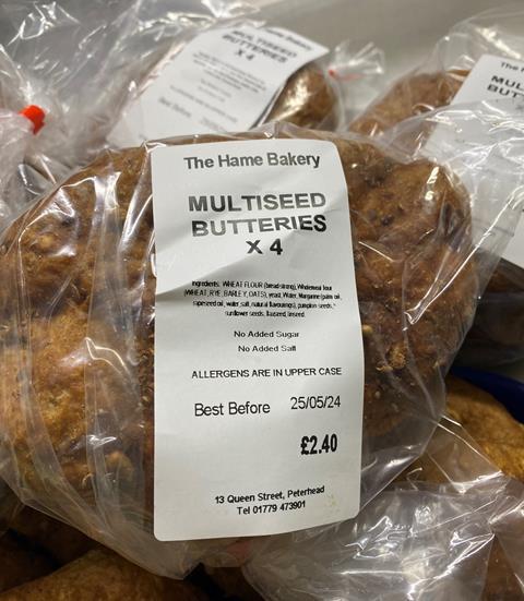 Packs of Multiseed Butteries by Hame Bakery - Food Standards Scotland