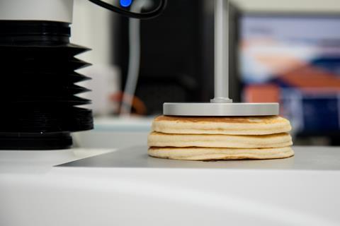 The texture analyser at Kudos Blends analysis pancakes 