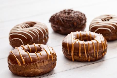 Doughnuts with Bakels chocolate millionaires caramel