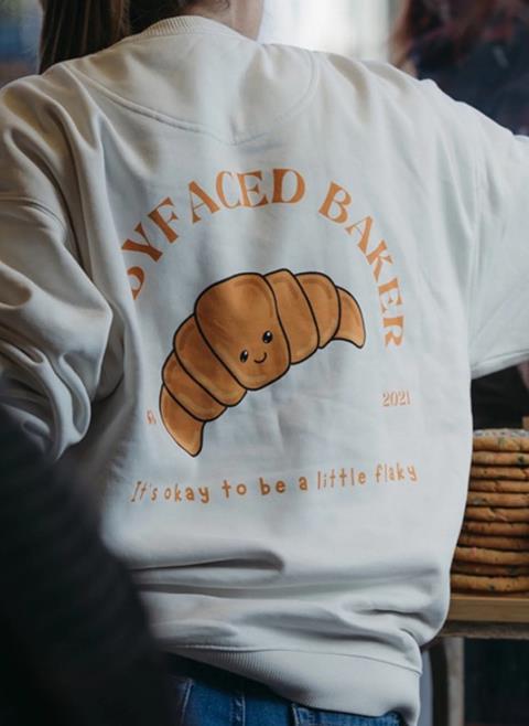 Babyfaced Baker croissant sweatshirt