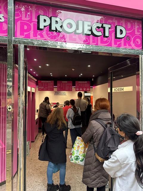 Customers queue up to buy handcrafted doughnuts at Project D's first retail shop in York