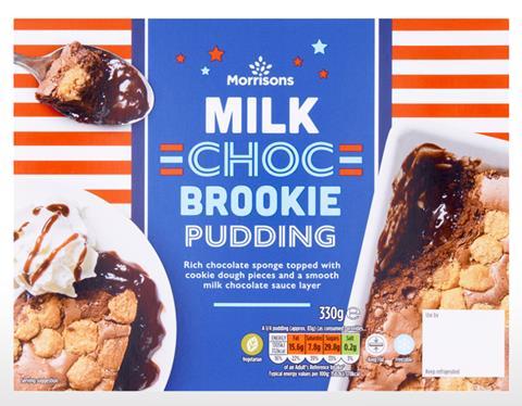 Morrisons Milk Choc Brookie Pudding in packaging