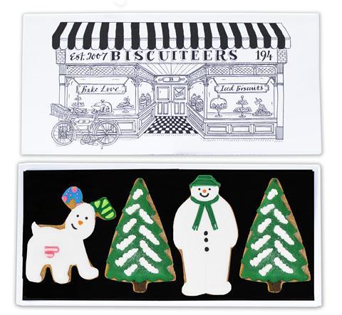 Biscuiteers snowman letterbox biscuits
