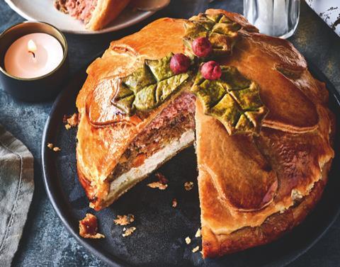 Turkey & Ham Christmas Pudding Pie