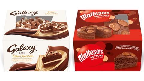 Mars Galaxy and Maltesers cakes