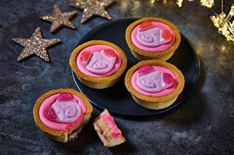 M&S Percy Pig Pies with a Percy on top
