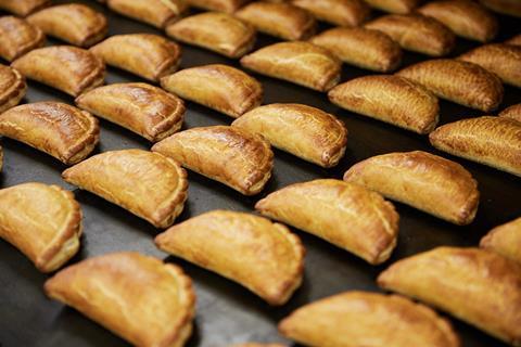 Ginsters Cornish pasties on the production line