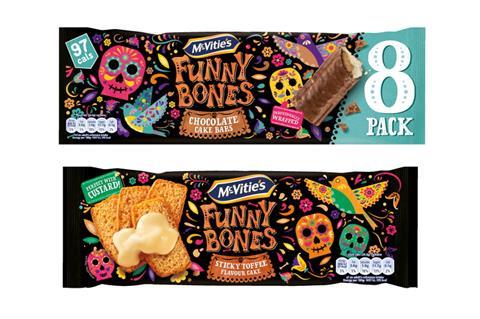 McVitie's Halloween cake bars come in chocolate and sticky toffee variants