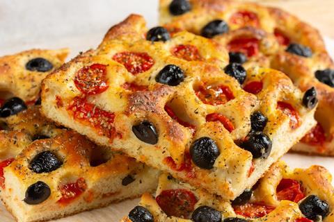 Olive and tomato focaccia