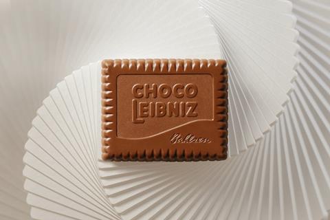 A still from the Bahlsen advert with a Choco Leibniz biscuit