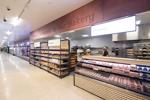 An in-store bakery inside a Sainsbury's store