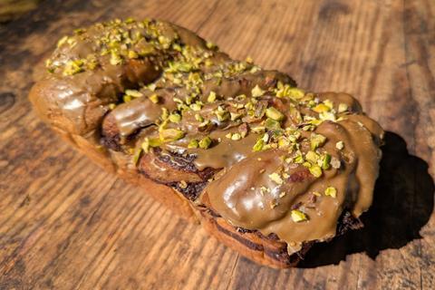 Dirty Chai, Chocolate & Pistachio Babka by Patisserie Mark Bennett