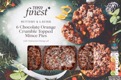 Tesco Finest Chocolate Orange Crumble Top Mince Pies