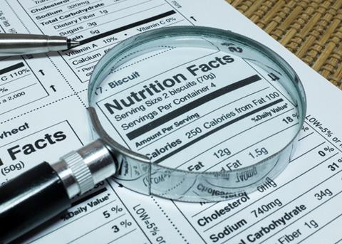 Clean label Nutrition facts