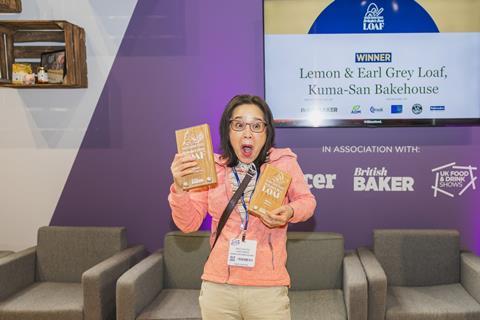 British Baker - Miyo Aeotsu reacts with double trophies after being named Britain's Best Loaf 2025