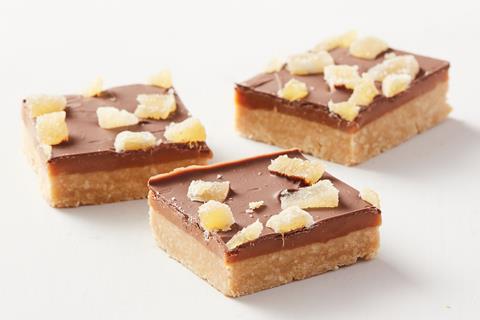 Bakels vegan caramel in millionaire's shortbread