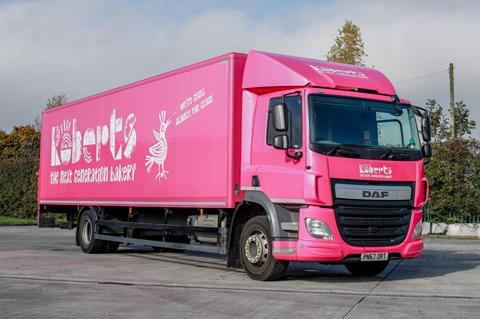 Roberts new livery on pink lorry