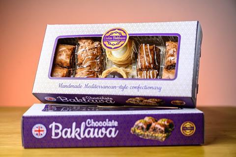 Cedar Baklawa Chocolate in purple packaging