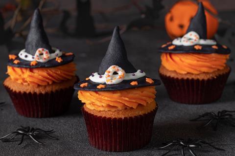Group of Halloween cupcakes