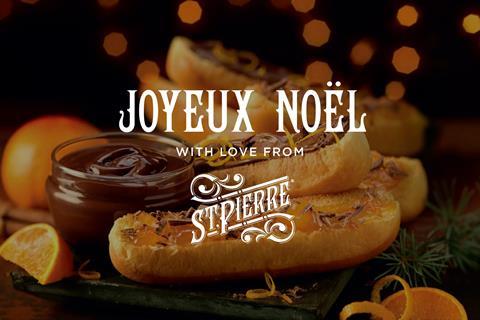 A still from St Pierre's Christmas campaign which says Joyeux Noel