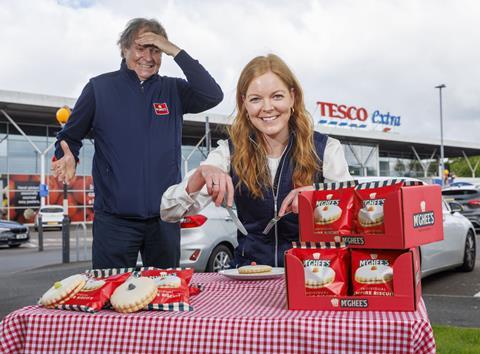 McGhee's Bakery - McGhee's MD Gordon McGhee reacts as commercial director Aisling McGhee tries to eat empire biscuits with a knife and fork