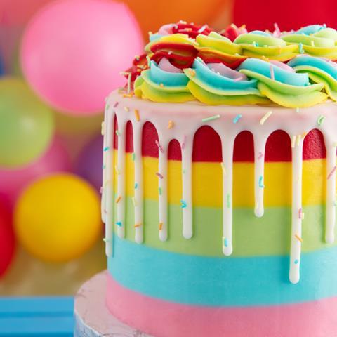 A rainbow drip cake from Renshaw