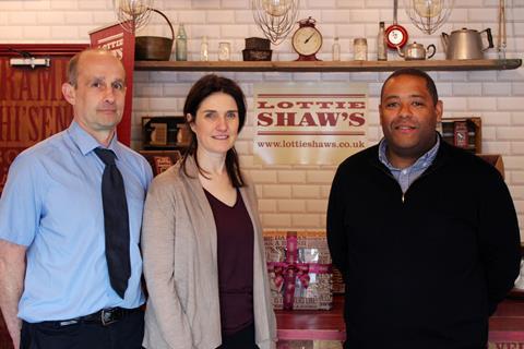 L-R Lottie Shaw’s founders Ian and Charlotte Shaw with Jacksons of Yorkshire MD Owen Elliott  2100x1400