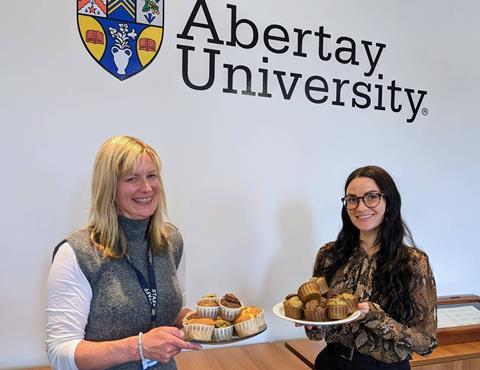 BioMara - Abertay University staff display muffins made with Seafibrex - 2100x1400