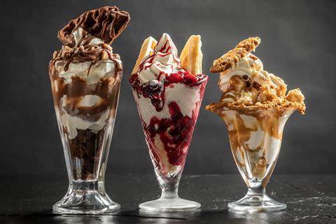 Trio of ice cream sundaes resized