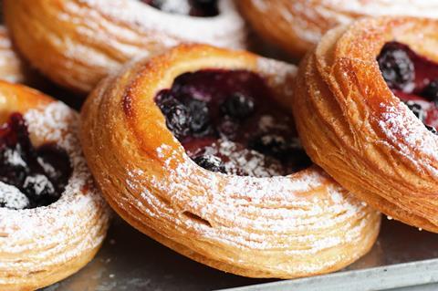 Lemon & Blueberry Danish Pastries on a tray