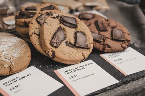 Vegan and gluten free chocolate chunk cookies