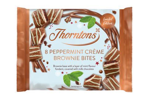 Thorntons Peppermint Creme brownie bites