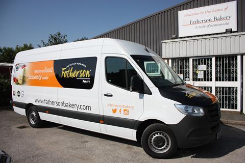 A Fatherson Bakery branded van outside of its factory in Alcester