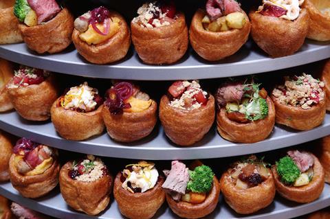 Aunt Bessie's Yorkshire pudding tower with fillings and gravy