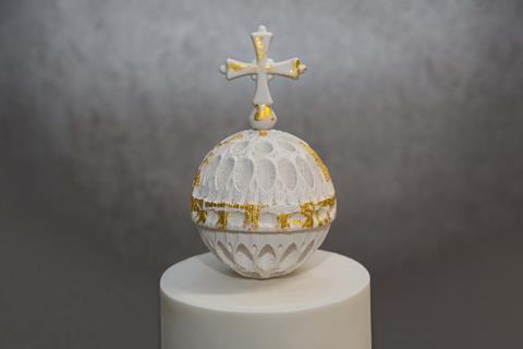 The top tier of Pladis' coronation fruitcake.