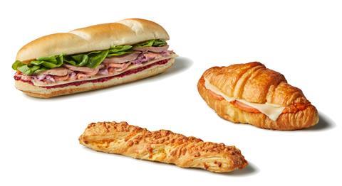 Starbucks' Holiday Ham Sub Roll, Tomato & Mozzarella Croissant, and Cheese Twist     2100x1148