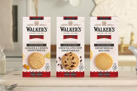 Walker' gluten free shortbread in packaging